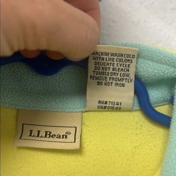 L.L. Bean Canary Yellow 3T 1/3 Zip Fleece with Aqua Accents, Exclnt Cndtn. - Picture 4 of 7